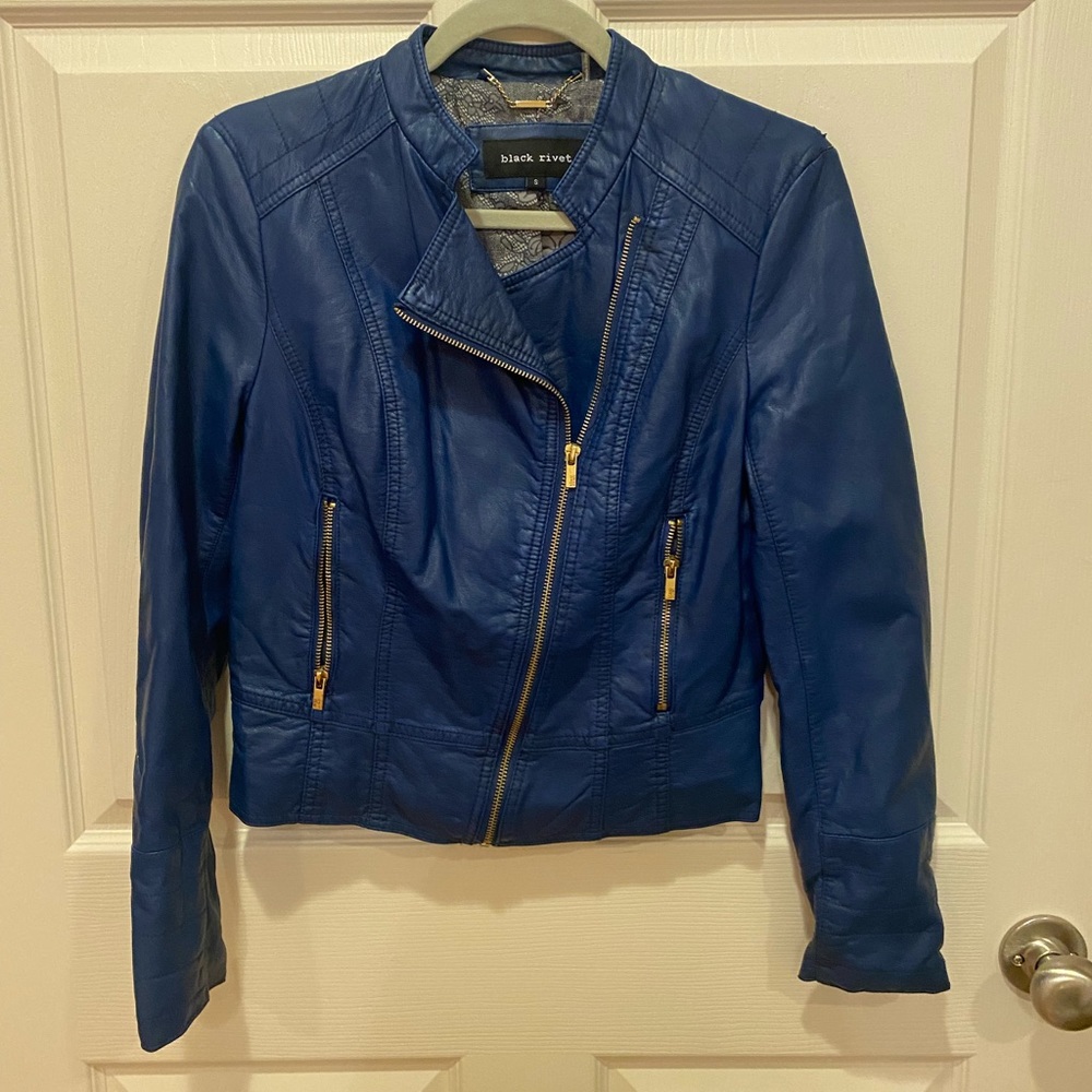 Blue Leather Jacket